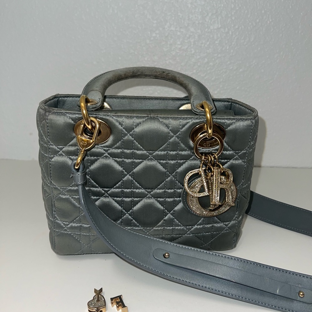 Dior Baby Blue Mini Quilted Bag with Gold Hardware